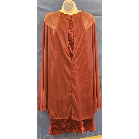 R&M Richards Plum Short Cocktail Mother of the Bride Cape Dress.  Sz 6 - Picture 9 of 13